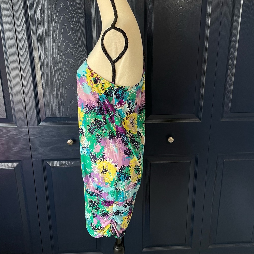 BCBG Multi Color One Shoulder Mini Dress - Picture 4 of 10
